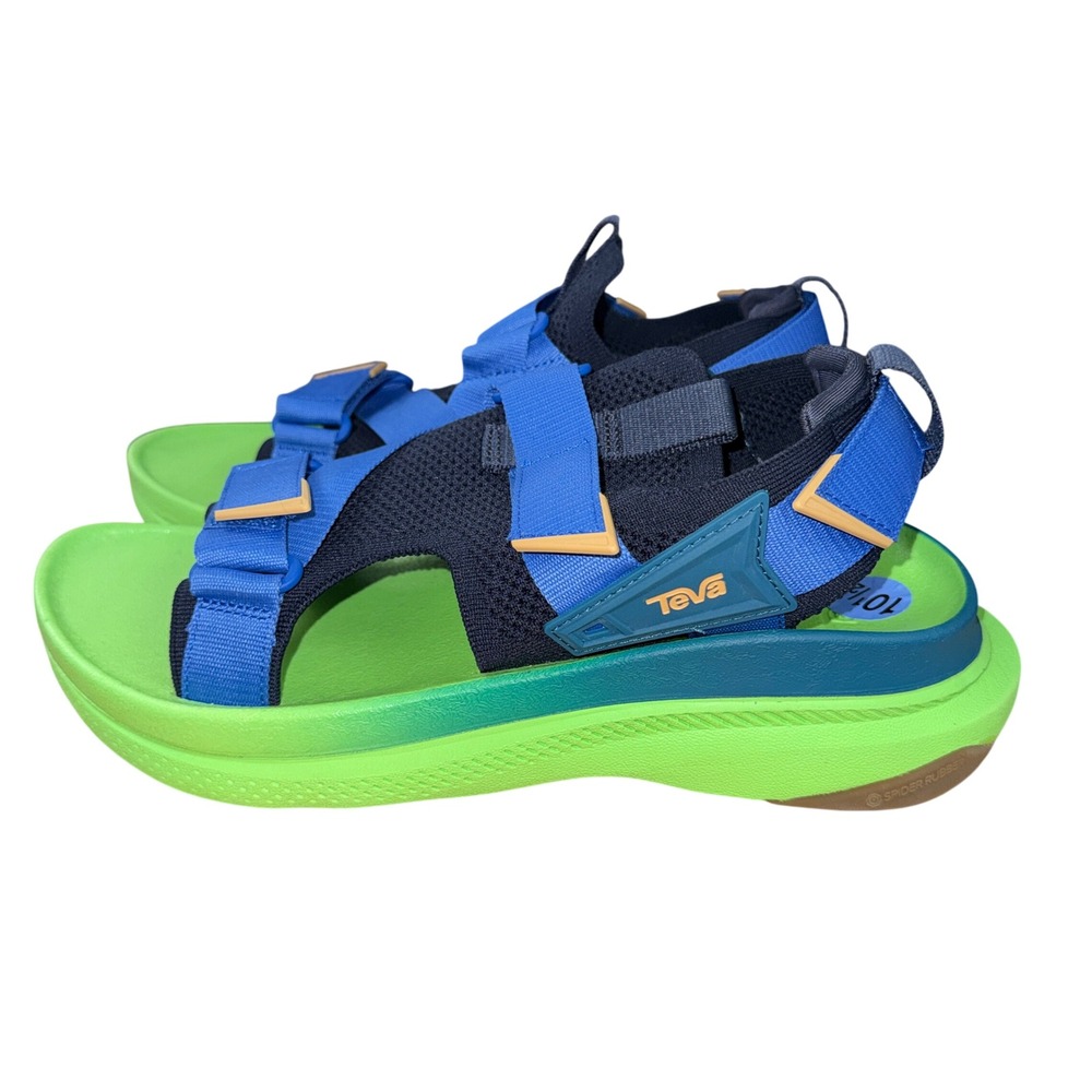 NEW Teva AVENTRAIL Mens 10.5M Trail Running Sandals Total Eclipse / Green Flash